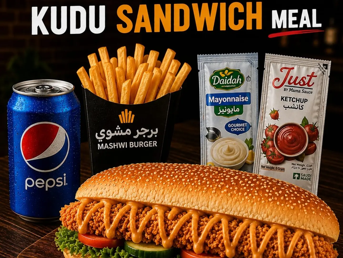 Kudu Sandwich With Cheese Meal