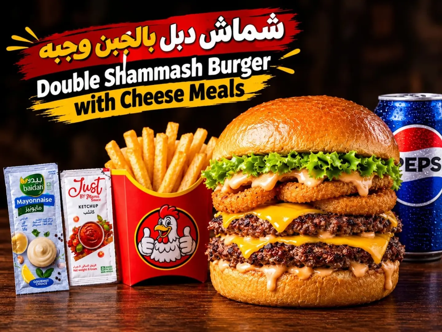Double Shammash Burger With Cheese