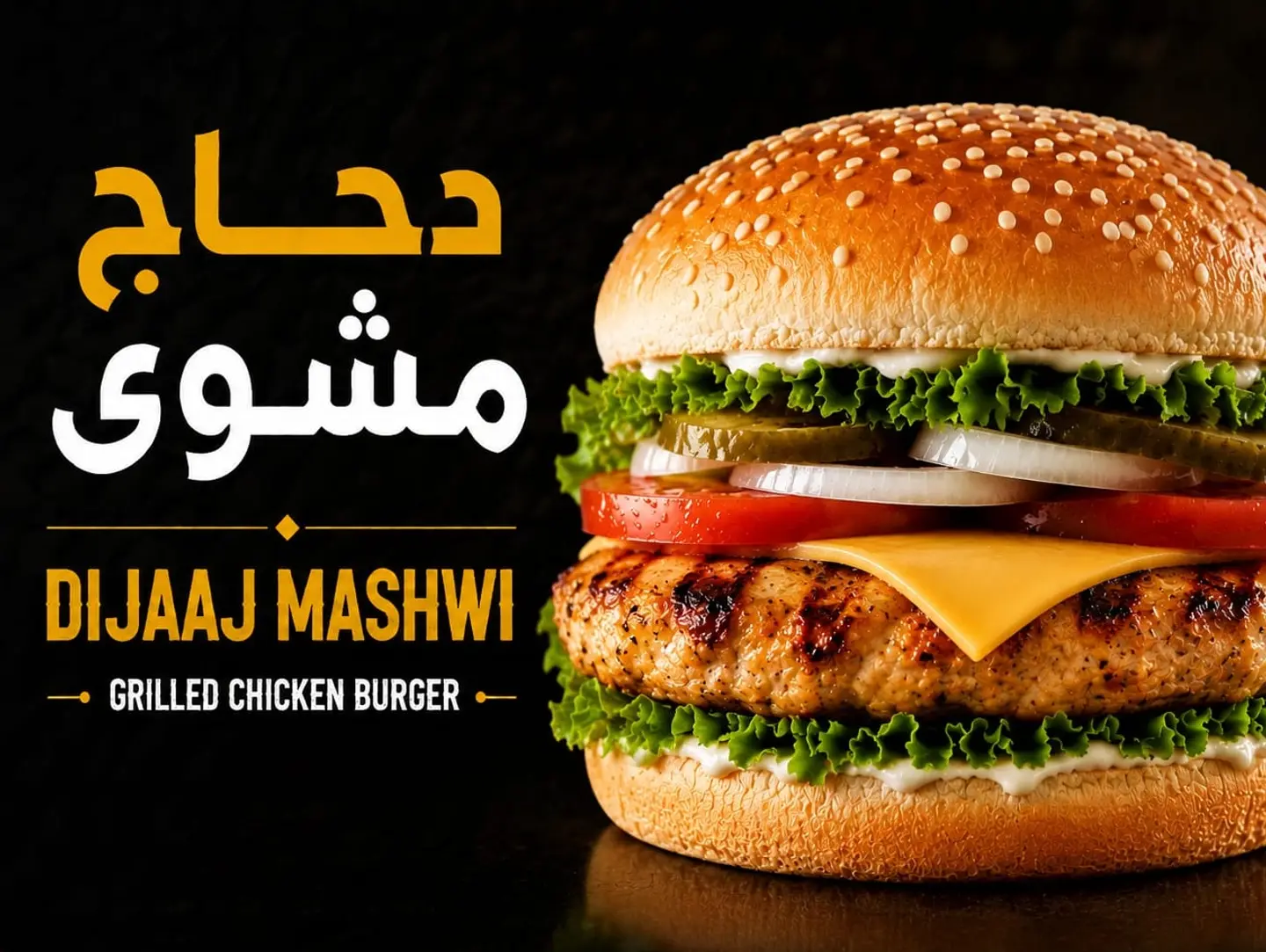 Grilled Chicken Burger With Cheese