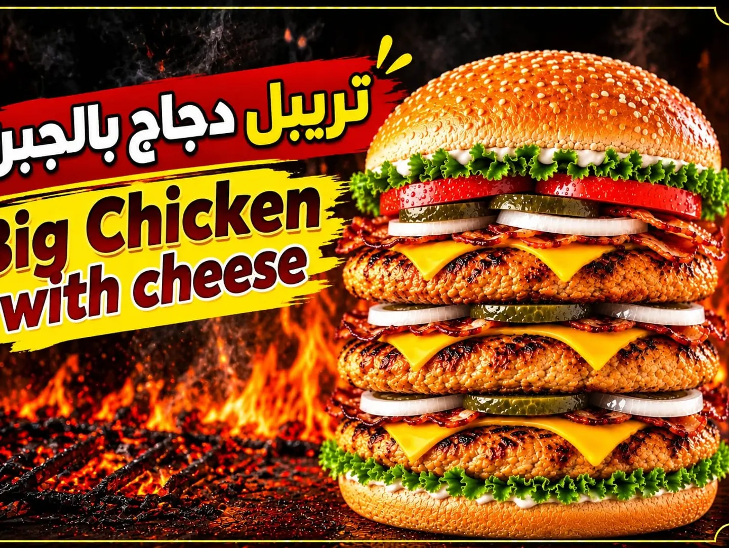 Big Chicken Burger With Cheese