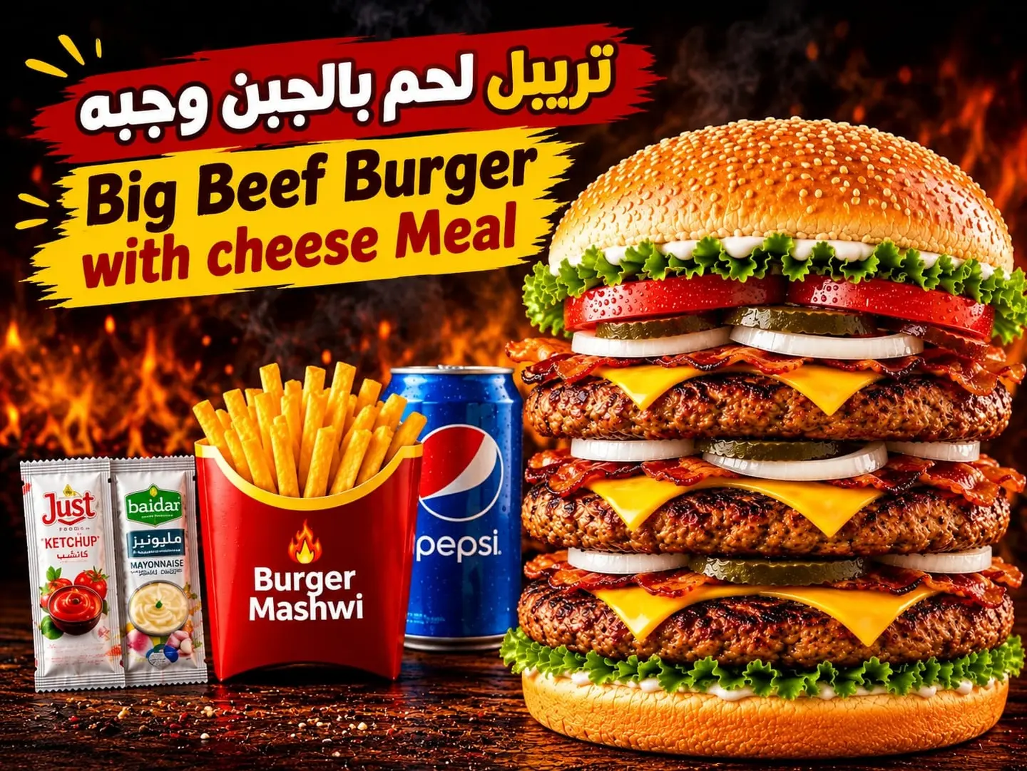 Big Beef Burger With Cheese Meal