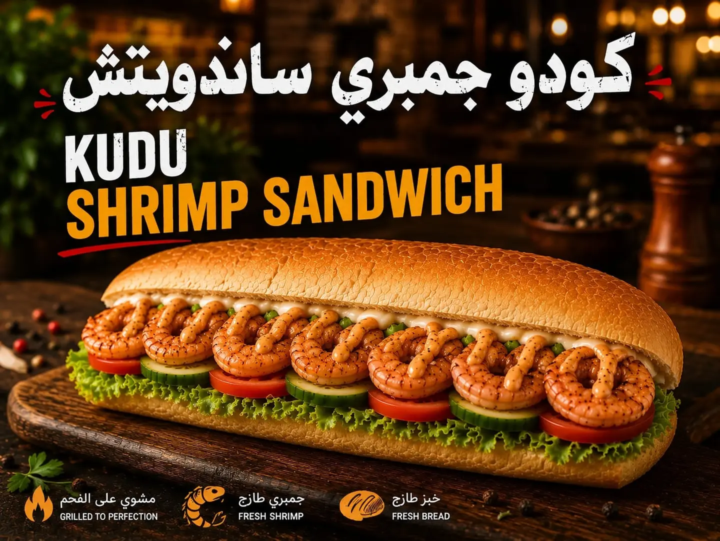 Kudu Shrimp Sandwich With Cheese