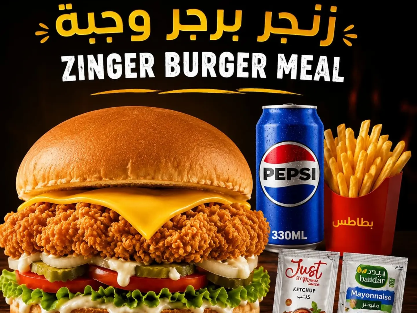 Zinger Burger With Cheese Meals