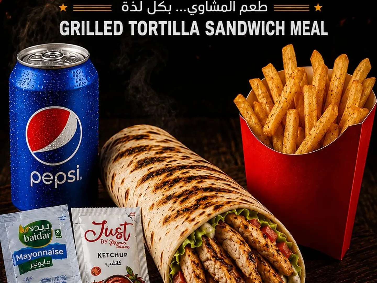 Grilled Tortilla Sandwich With Cheese Meal