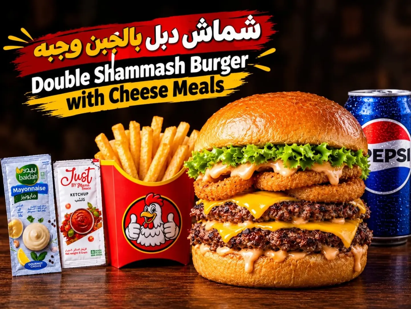 Double Shammash Burger With Cheese Meal