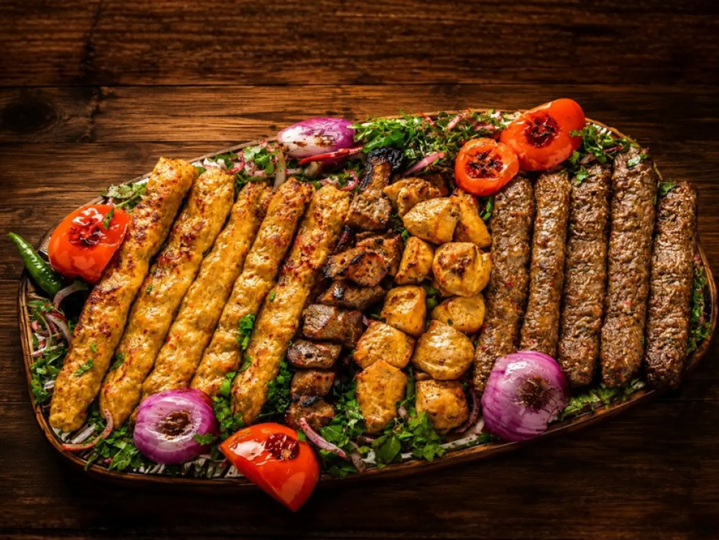 1 Kg Mixed Grill Platter (14 Skewers).