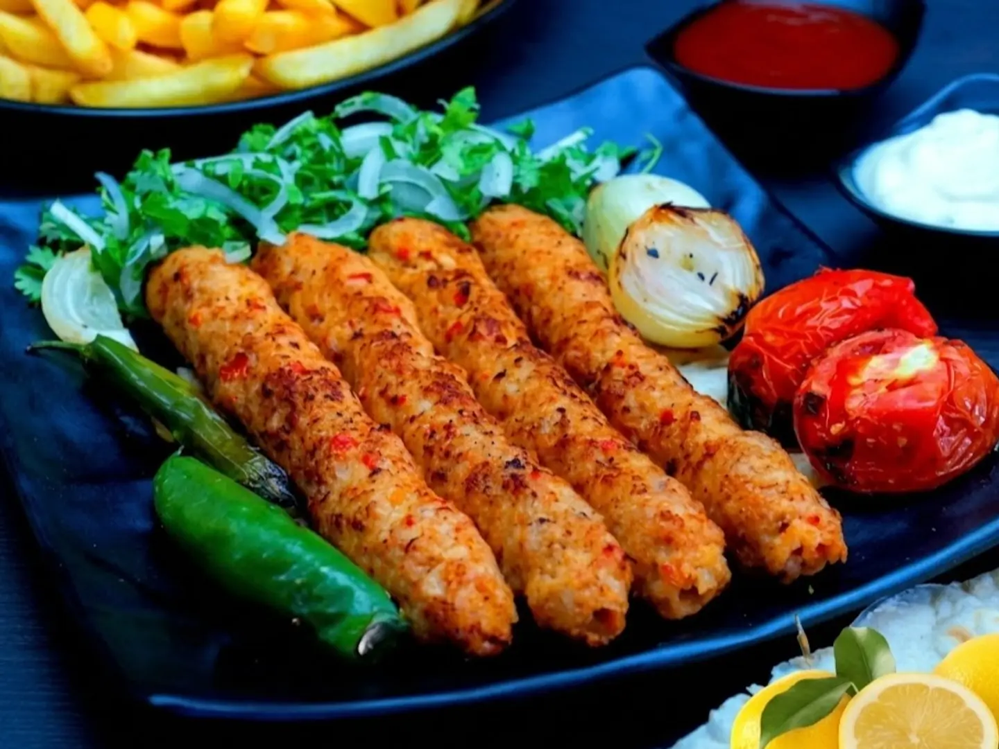 Chicken Kebab Plate (4 Skewers)