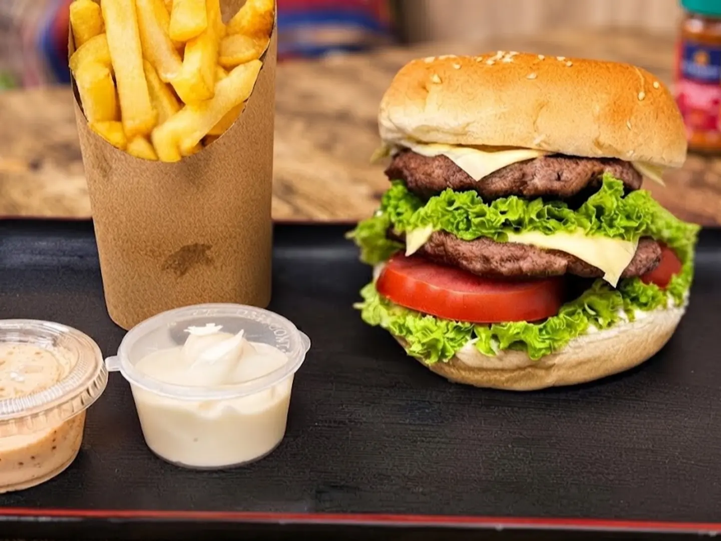 Double Brger Charcoal Grilled