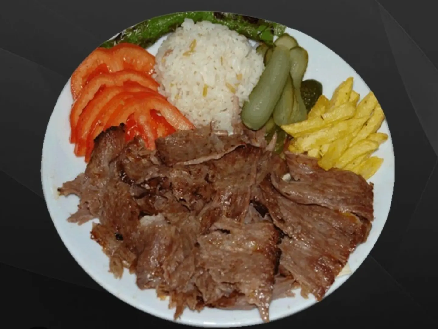 Meat Shawarma Plate With Rice
