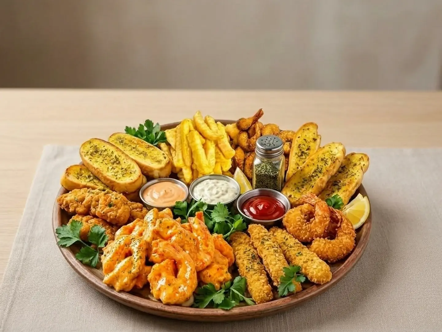 Mix Platter (3 Fried Items + 2 Garlic Bread)