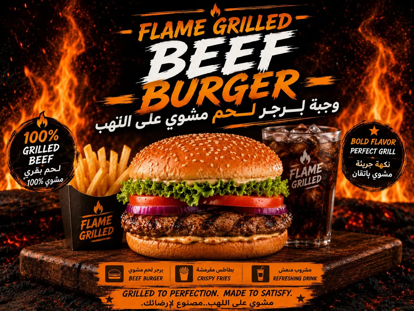 Beef Grill Burger Meal