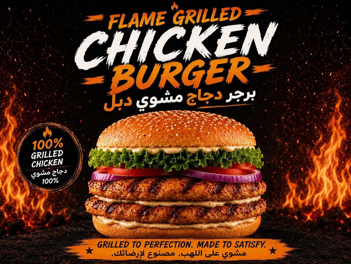 Double Chicken Grill Burger