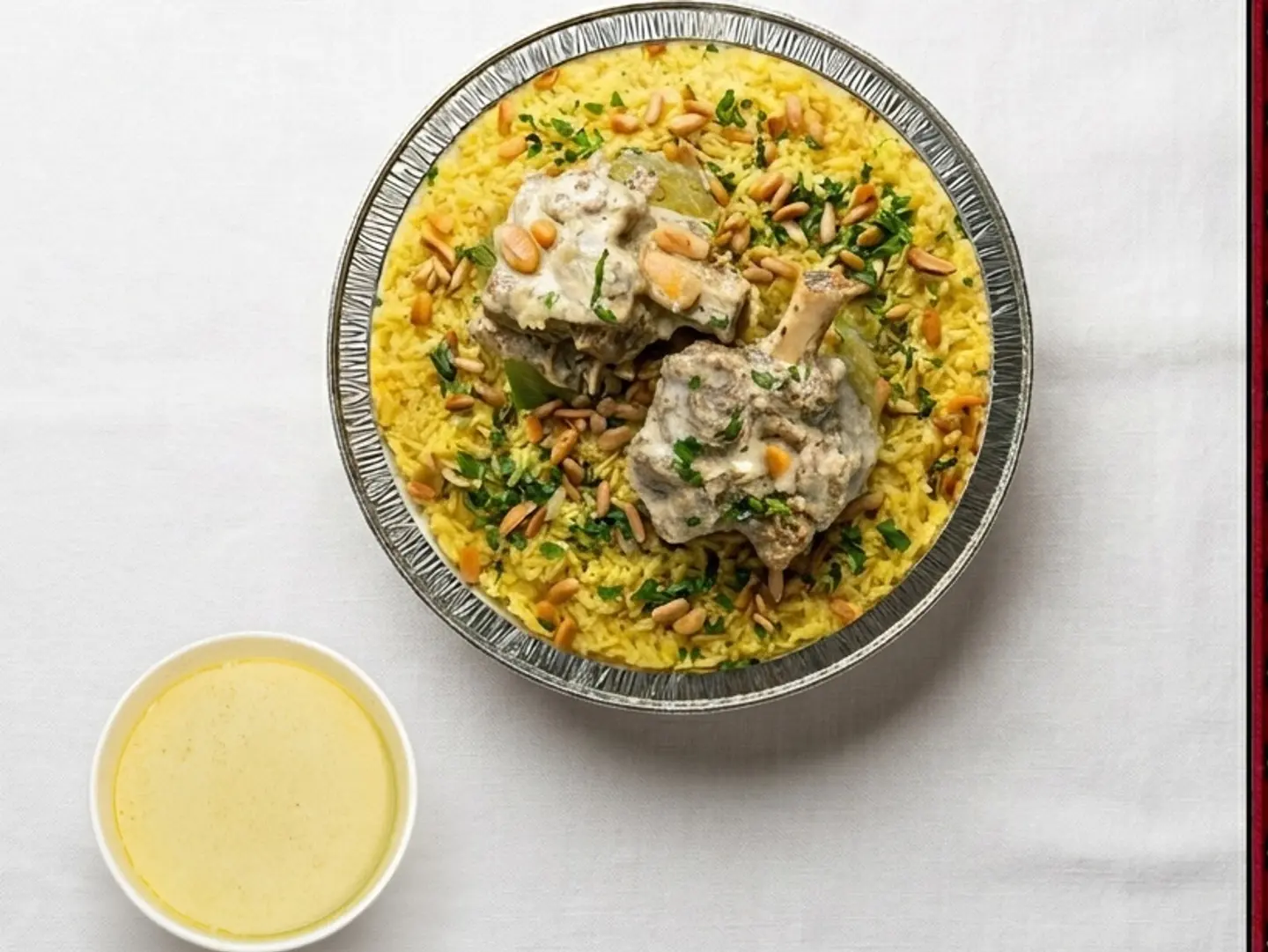 One Person Mansaf Half Kilo Madam Mona Mansaf With Naeimi Lamb