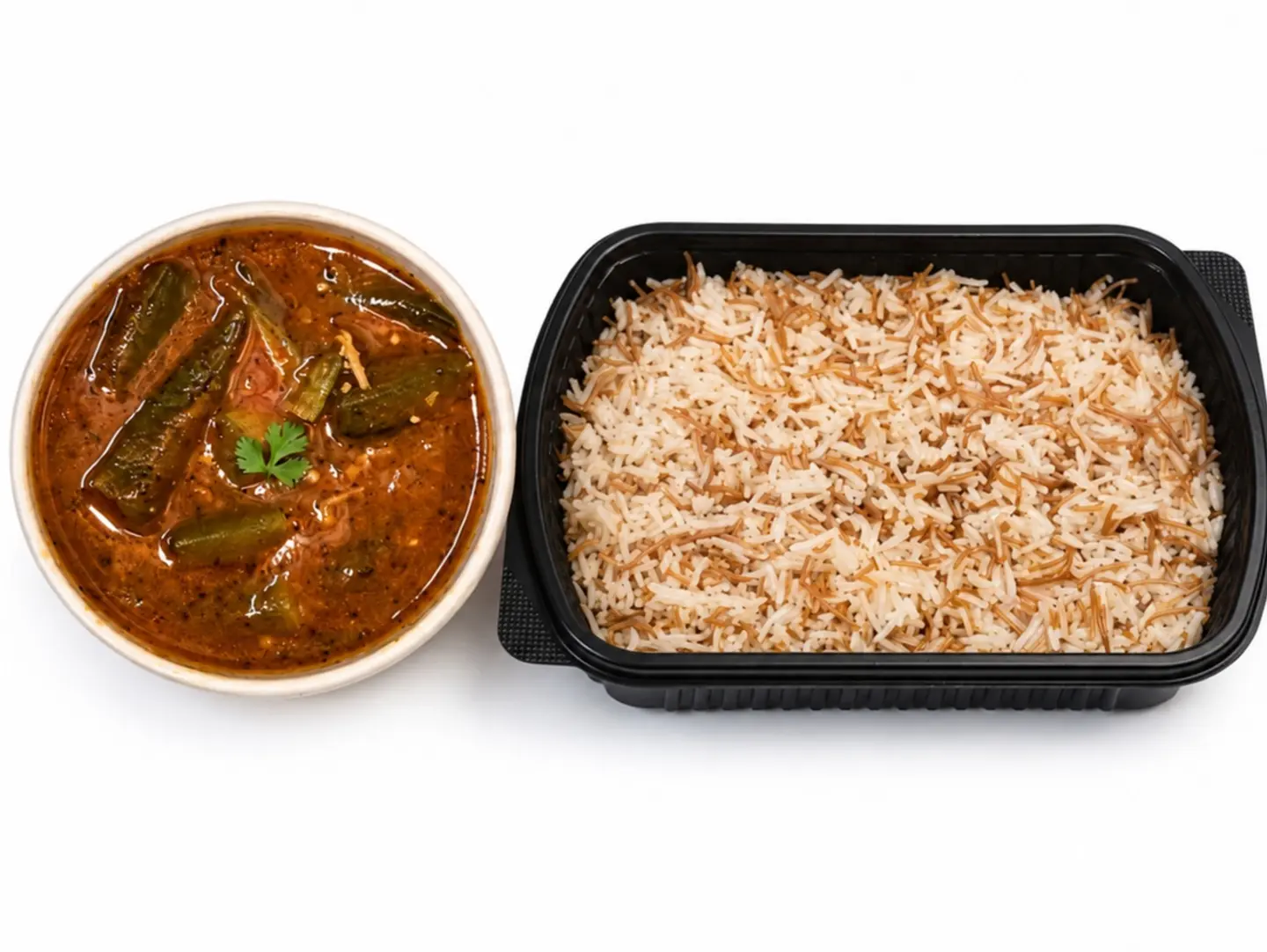 Okra With Basil And Rice