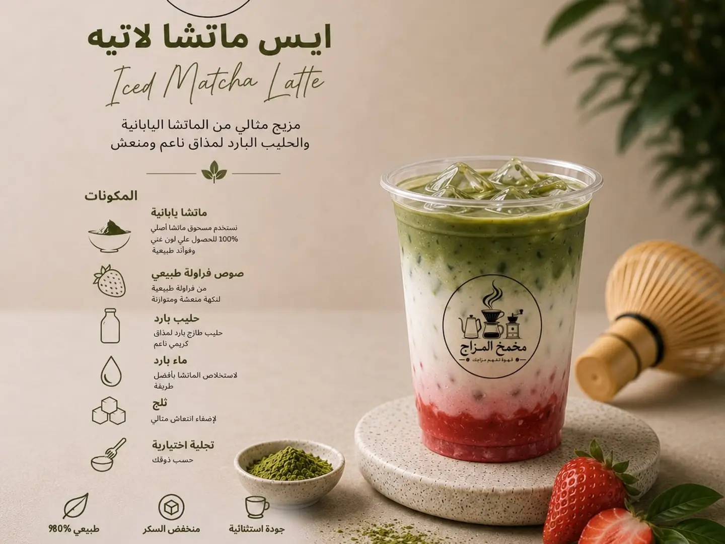 Iced Strawberry Matcha - Medium