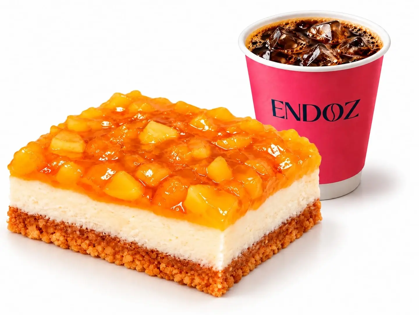Medium Lced Today Coffee And Mango Cheesecake