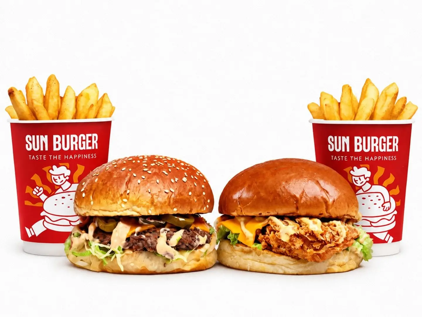 Classic Beef+Crispy Chicken Burger+2 Fries Combo