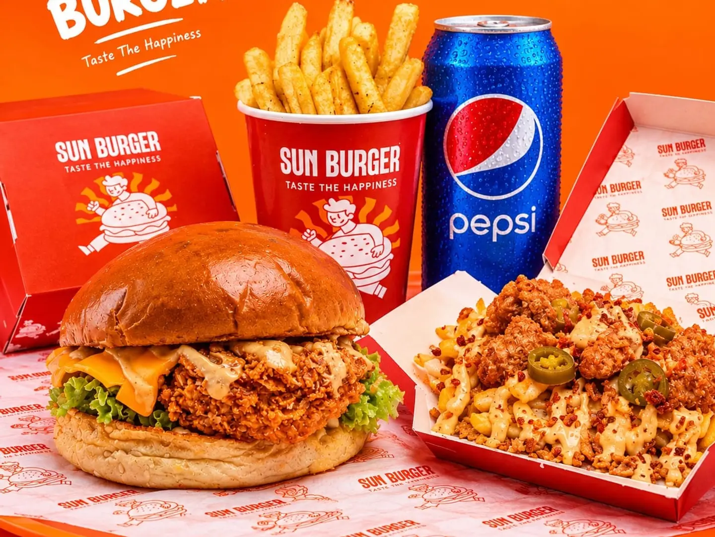 Crispy Chicken Burger+ French Fries+Sun Chicken Fries+Drinks Combo