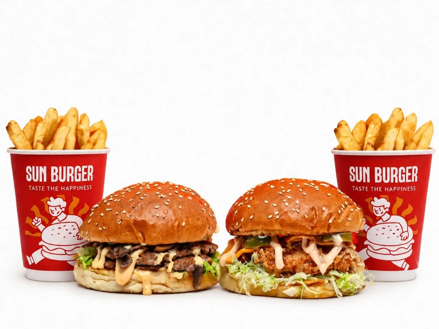 Delight Beef Burger+Classic Chicken Burger Combo & 2 Fries