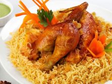 نصف دجاج شواية مع الرز