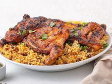 حبه دجاج على الفحم مع رز بريانى