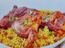 حبه دجاج فحم مع رز بخارى