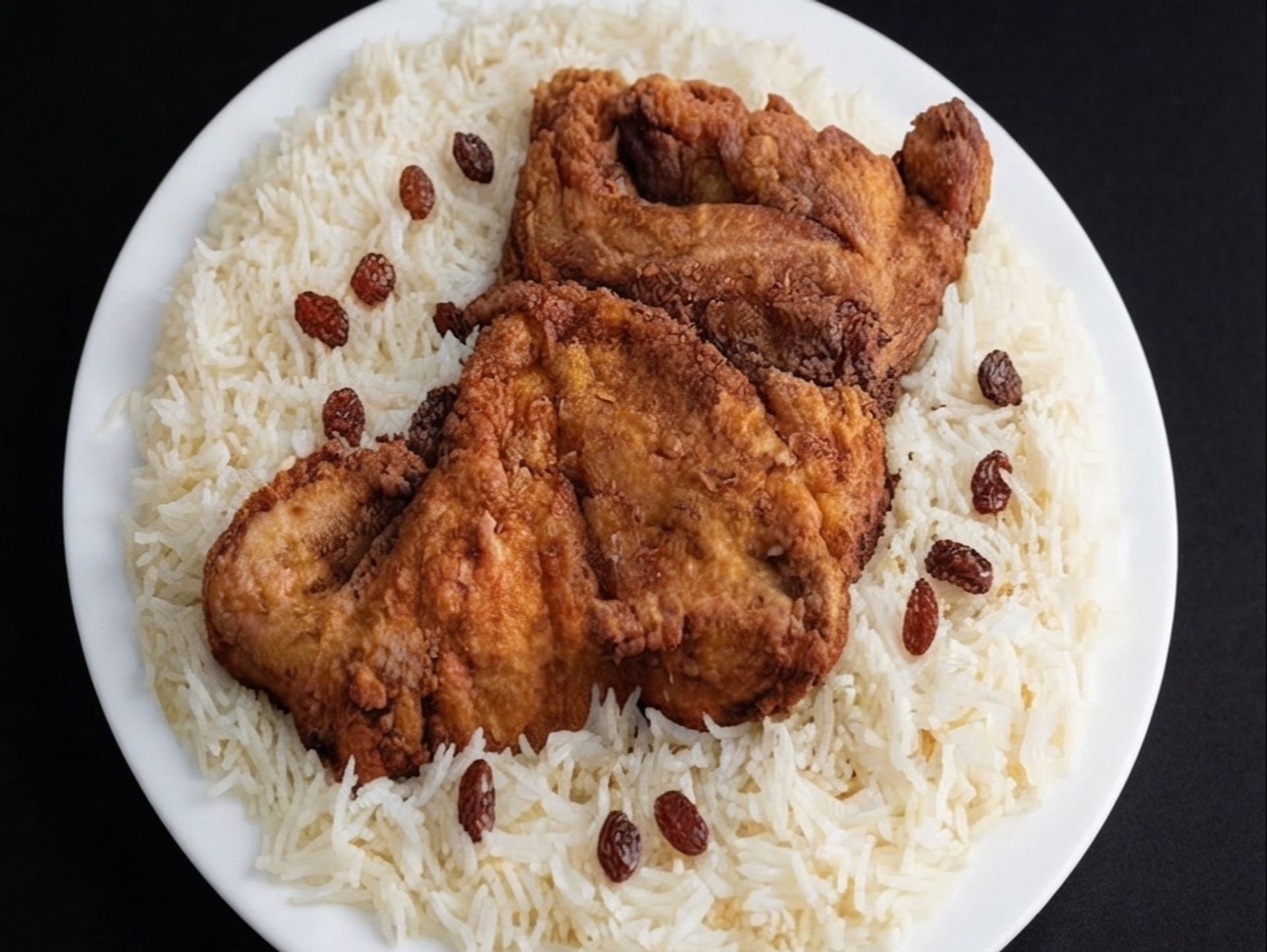 دجاج مقلي مع الأرز - نصف