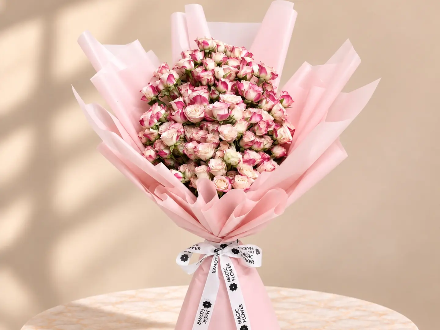 Pink And Cream Spray Roses