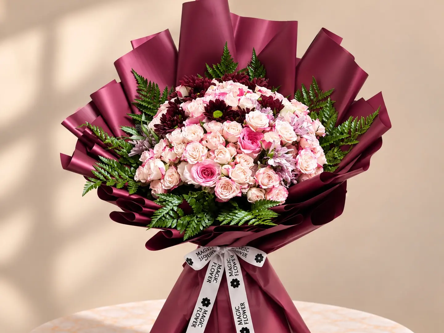 Burgundy Mixed Roses
