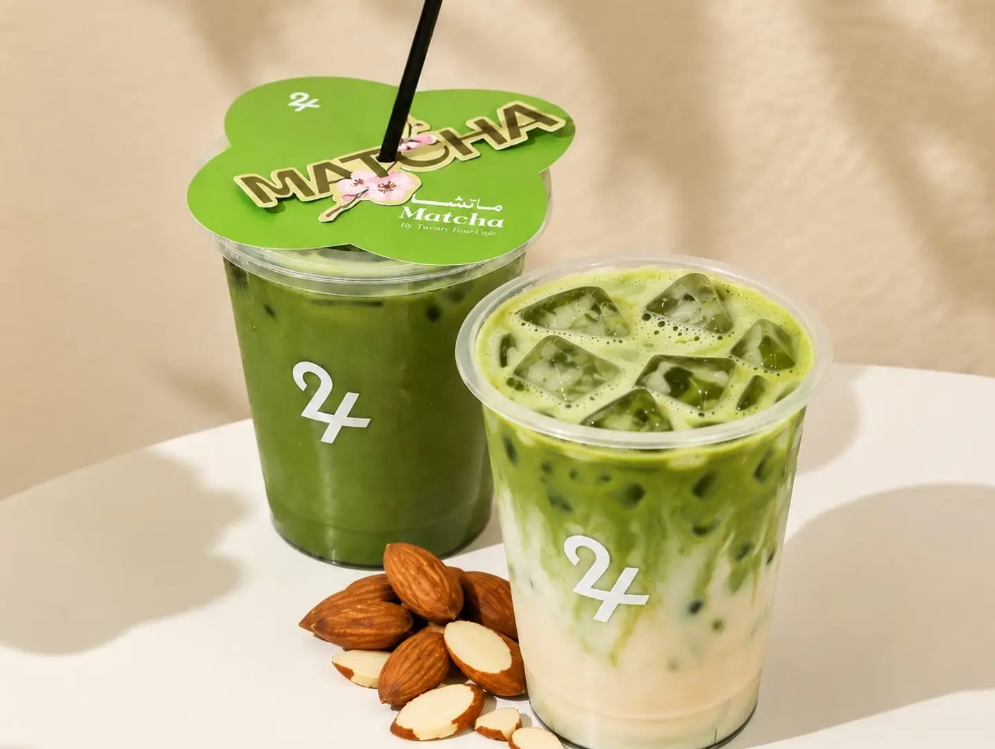 Iced Matcha With Almond Milk