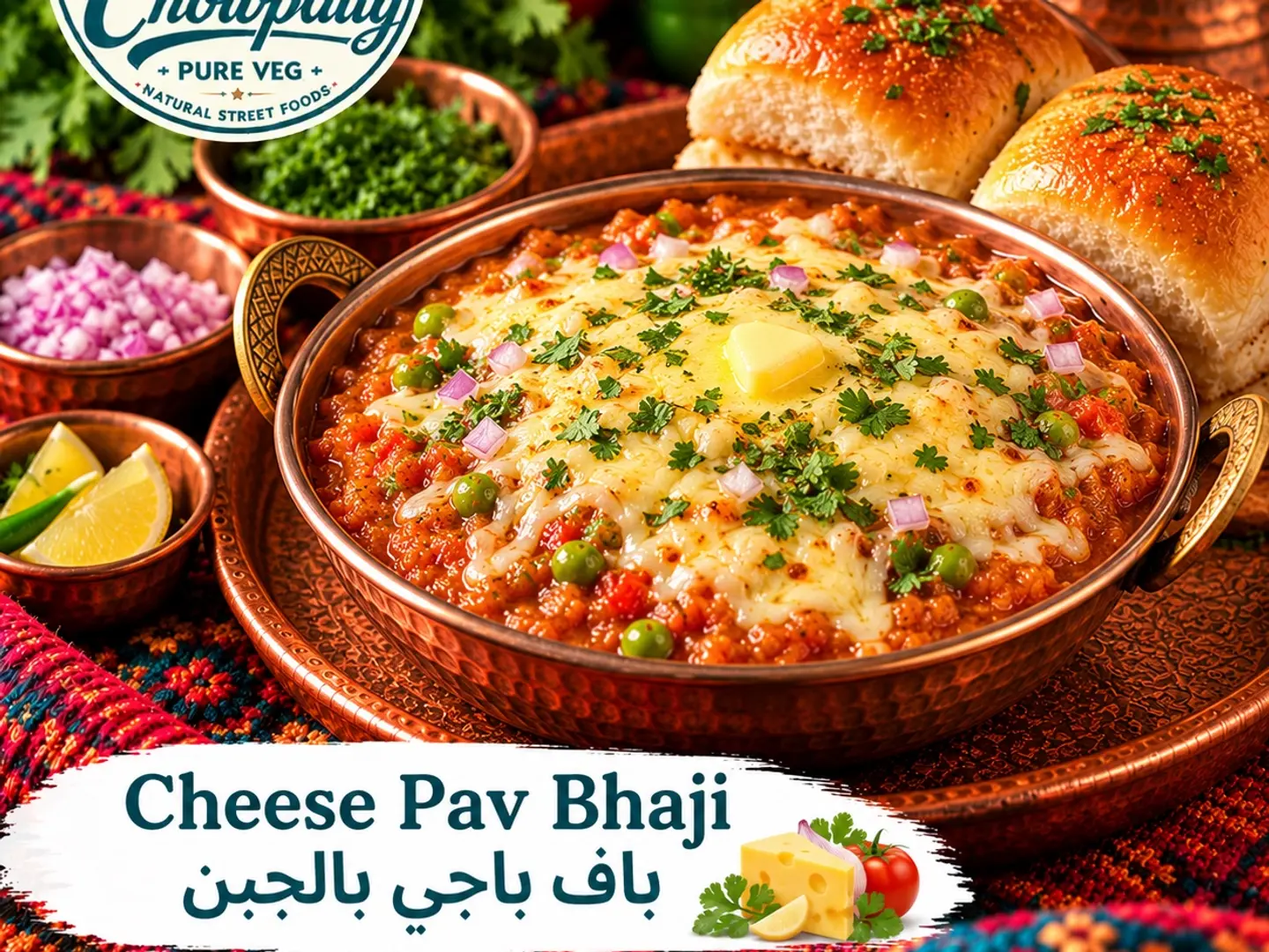 Cheese Pav Bhaji