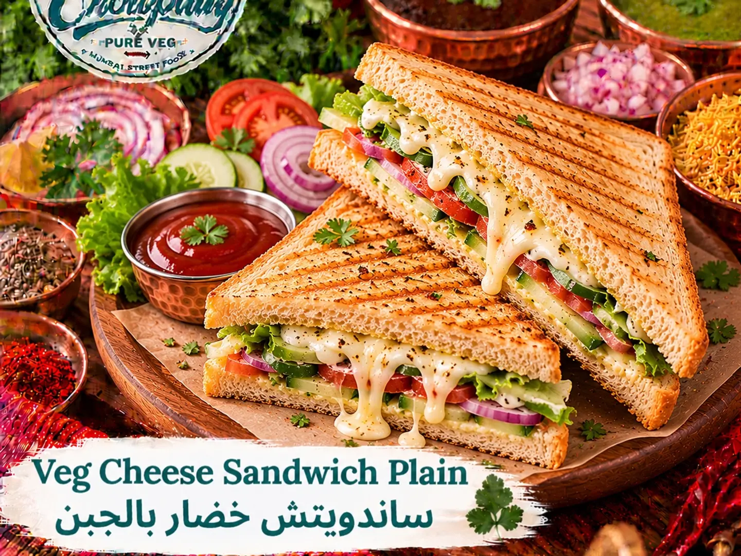 Veg Cheese Sandwich Plain