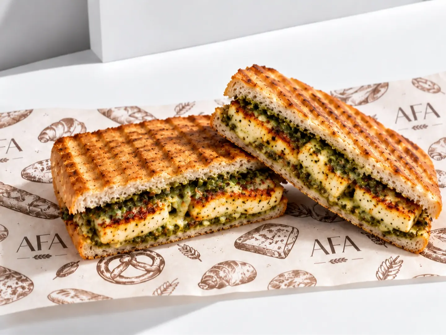 Grilled Halloumi With Pesto