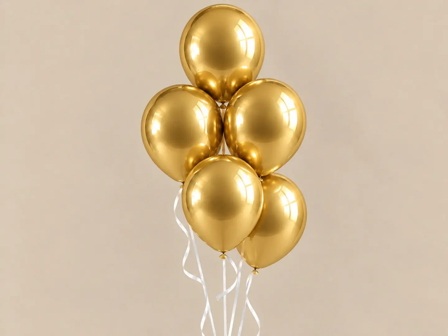 5 Piece Gold Helium Balloons