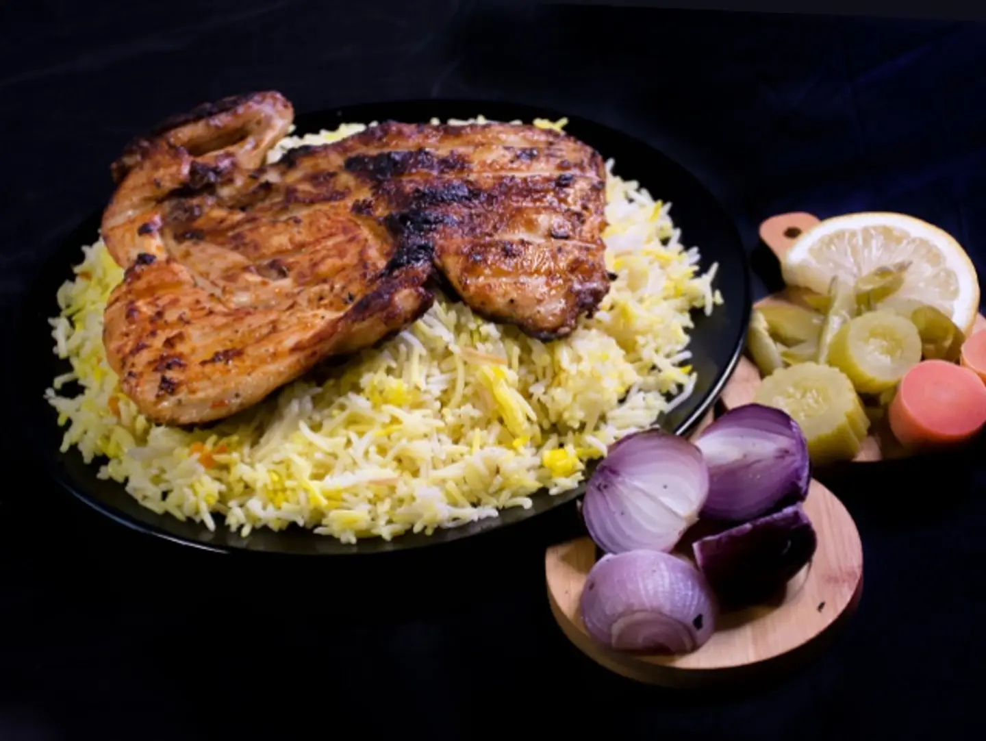 Half Charcoal Grilled Chicken With Rice