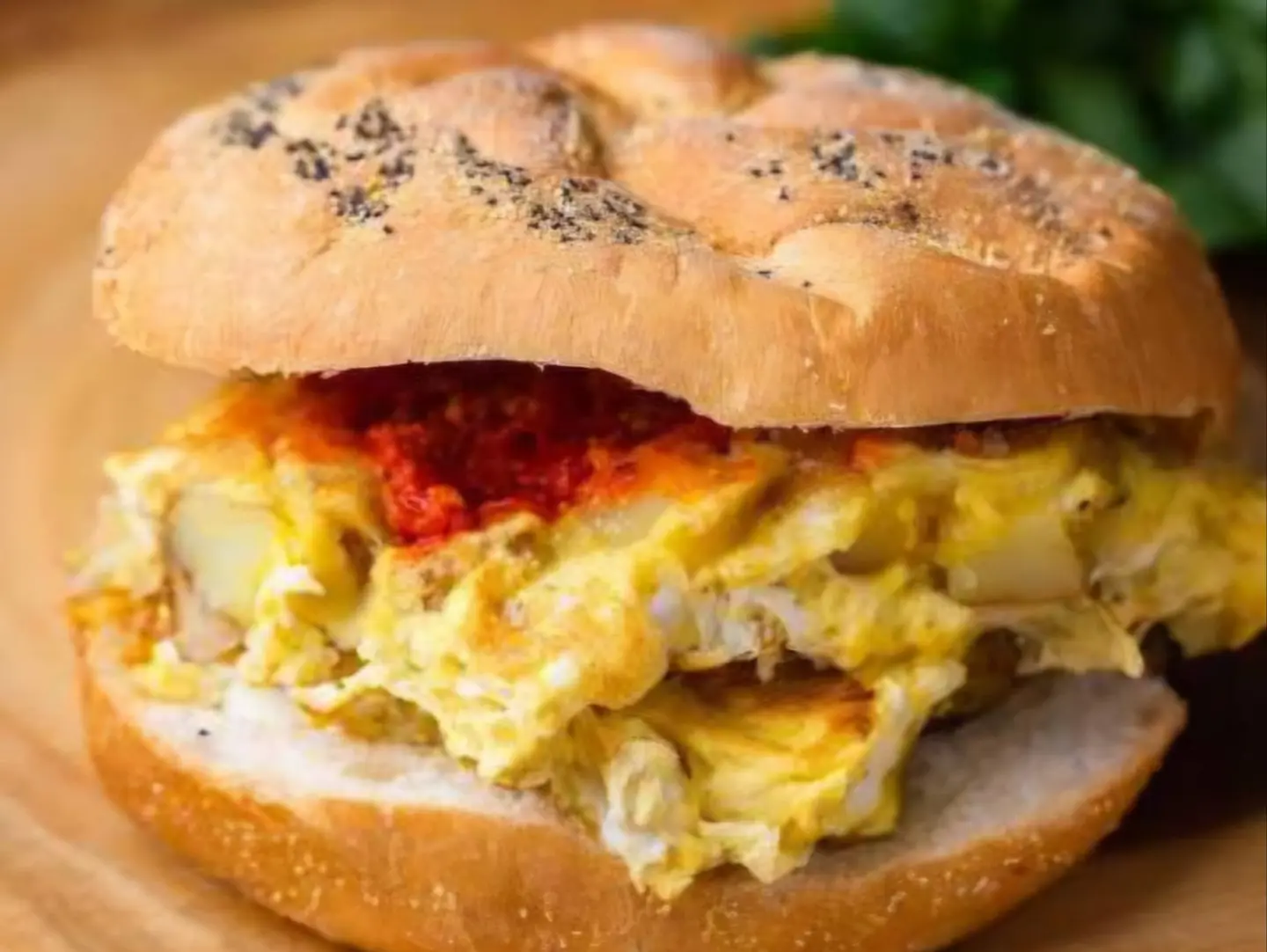 Fried Eggs With Burger Bun