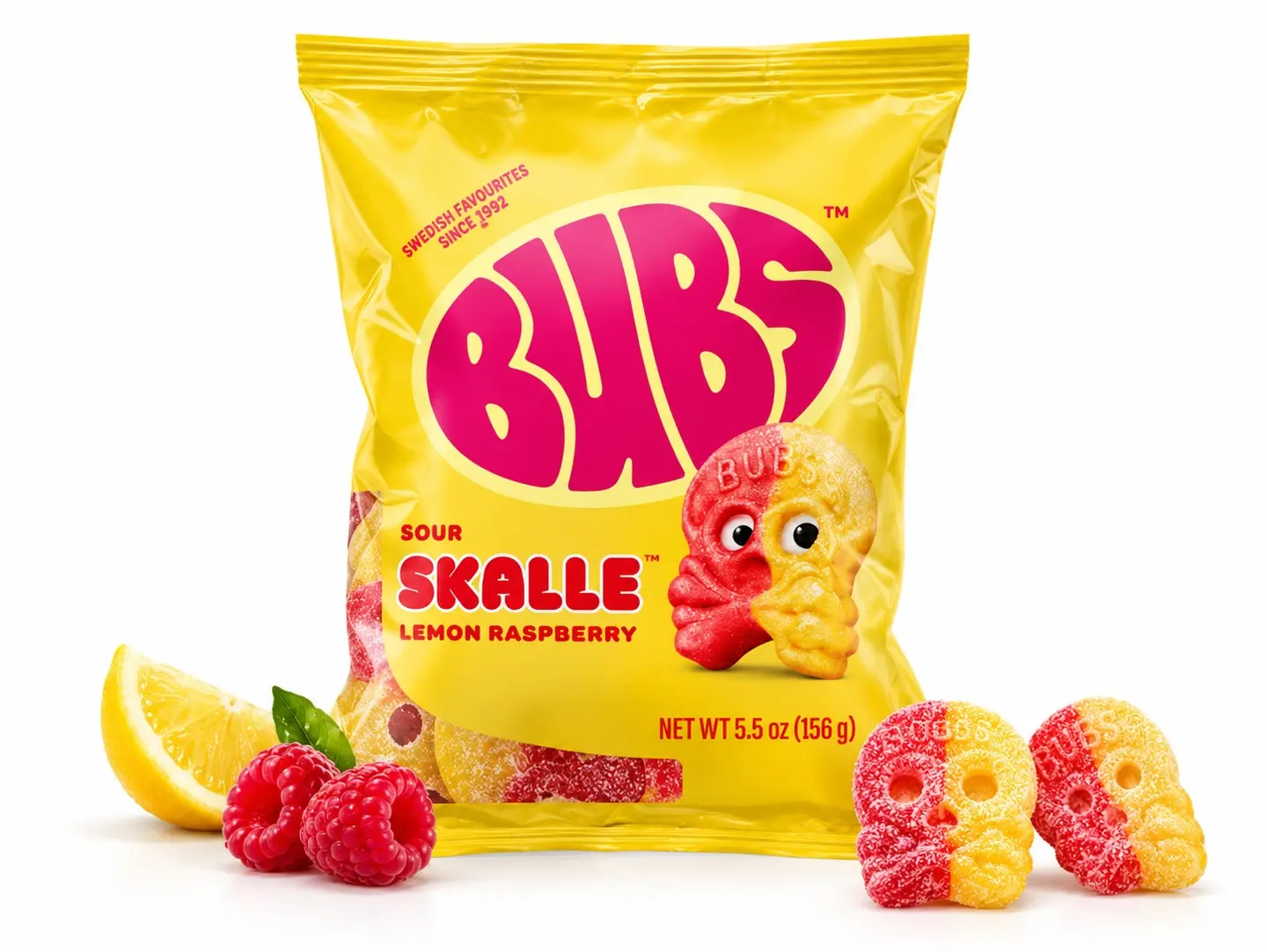 Bubs Sour Skalle Lemon Raspberry
