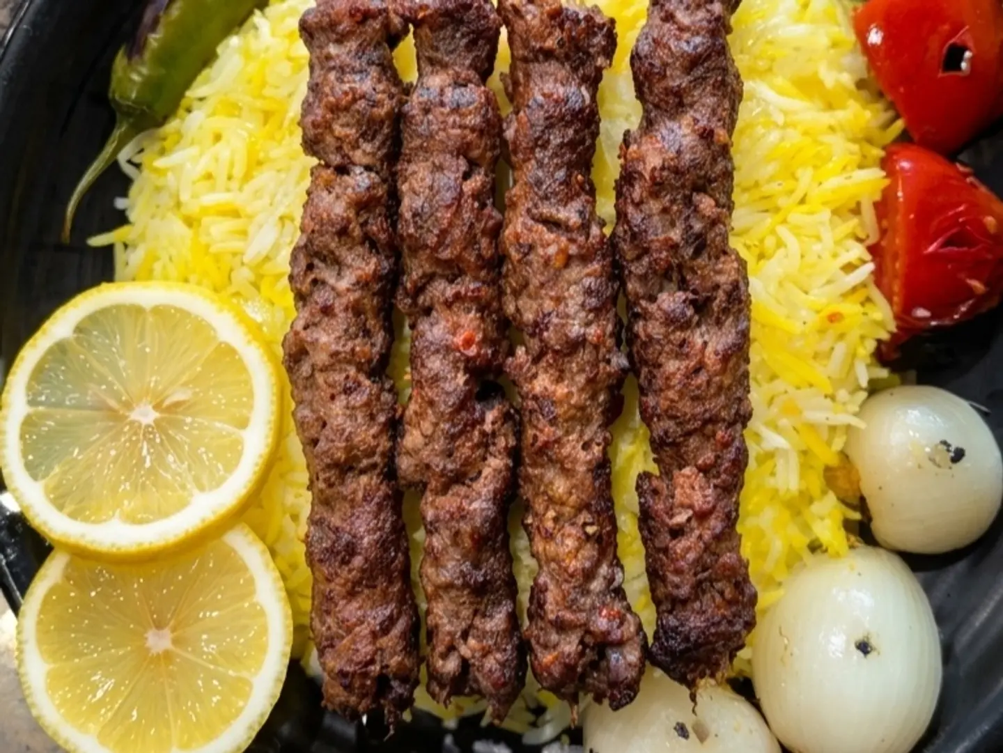 Meat Kebab With Rice