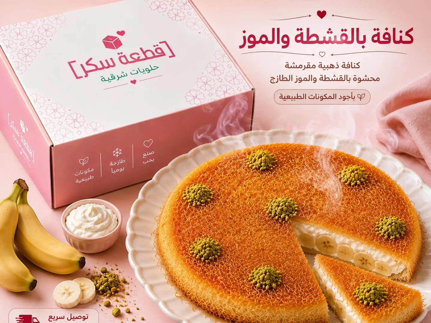 Kanafeh With Banana And Cream  - Small
