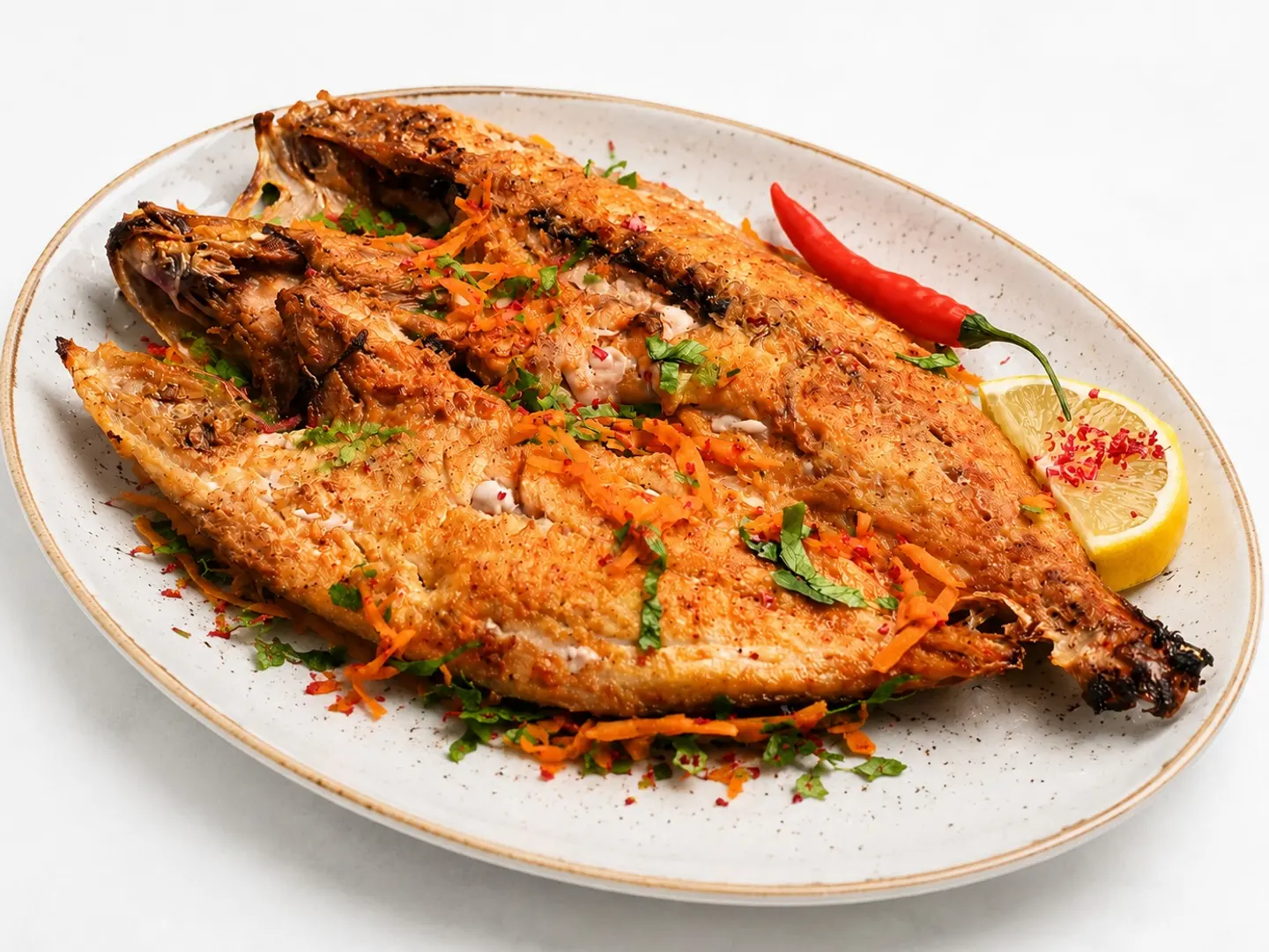 سمك حمام عربي مع أرز