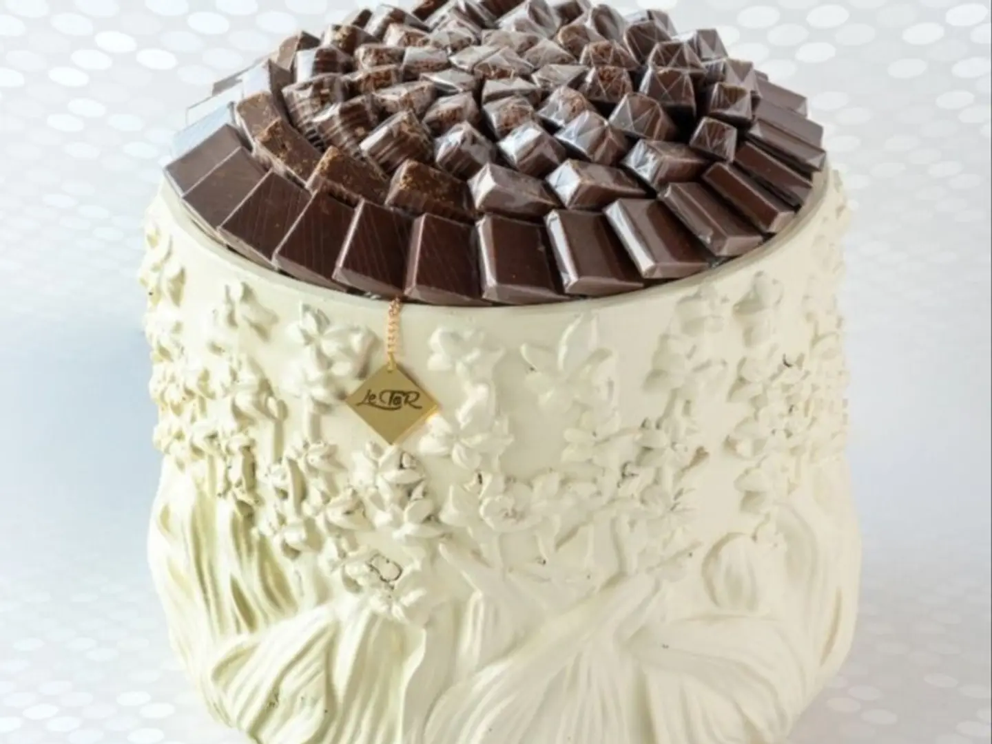 Decorative Round White Chocolate Tray