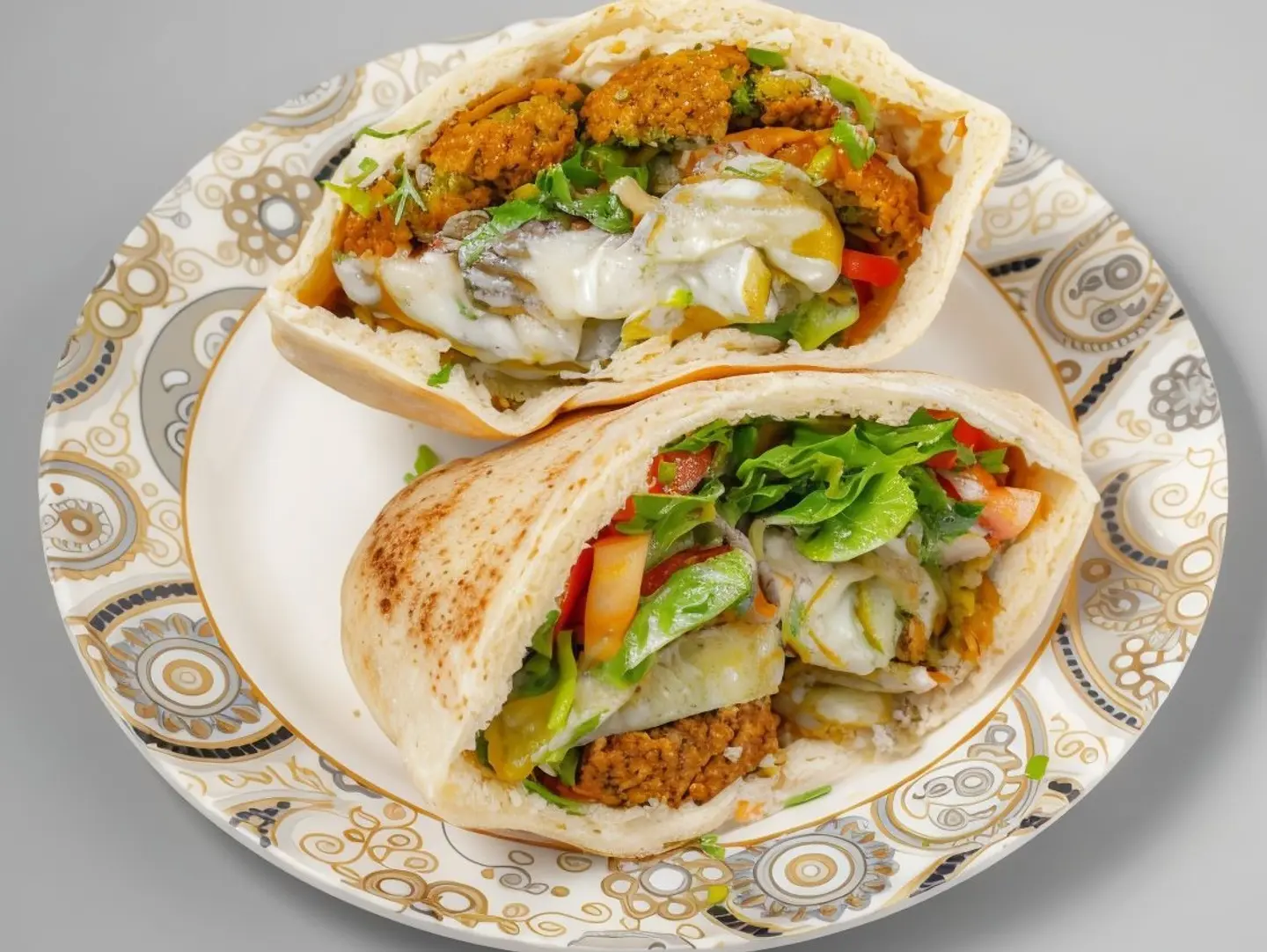 Sandwish Hashim Falafil Bialkhubz Alearabii Mae Bid Masluq