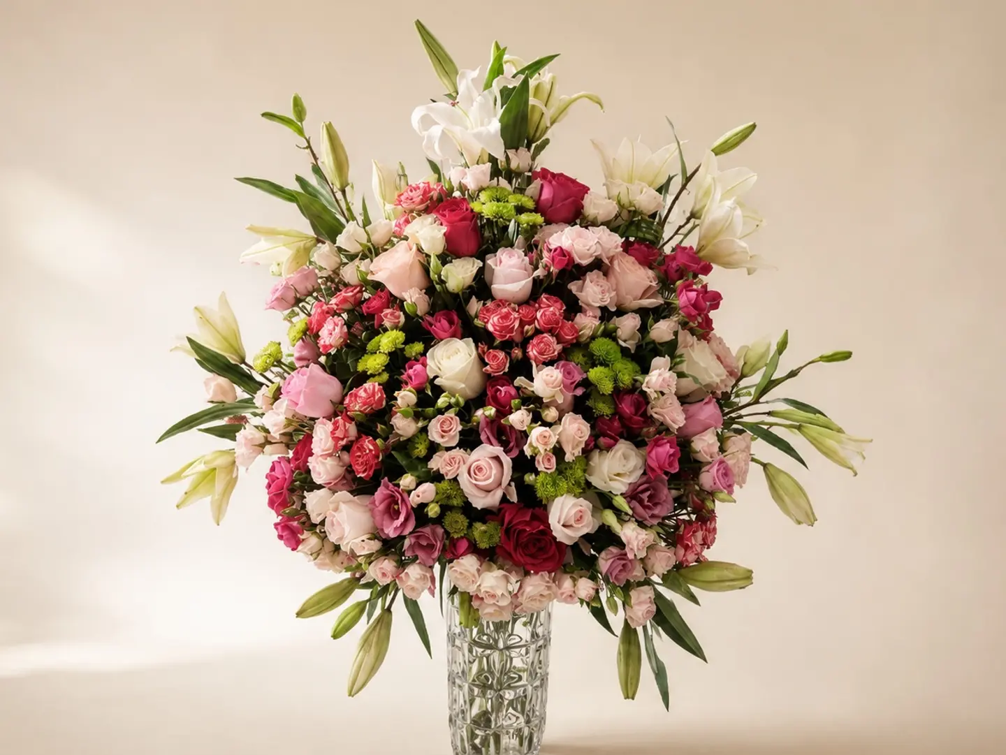 Sparkling Natural Roses Vase