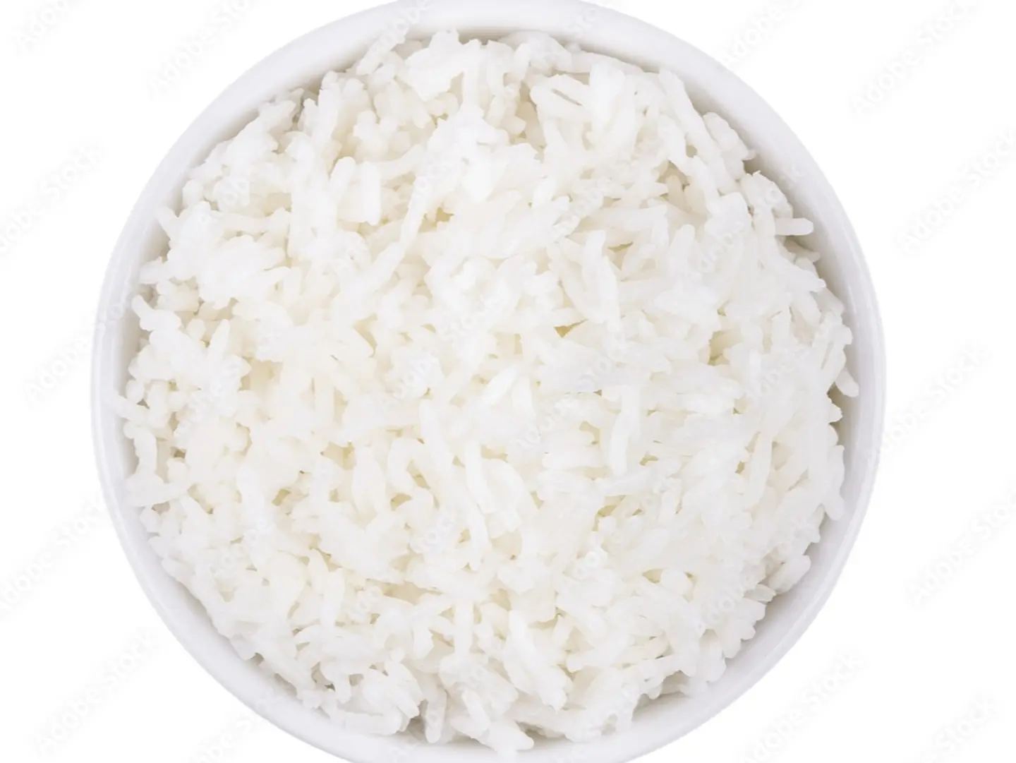 صحن رز ابيض طازج