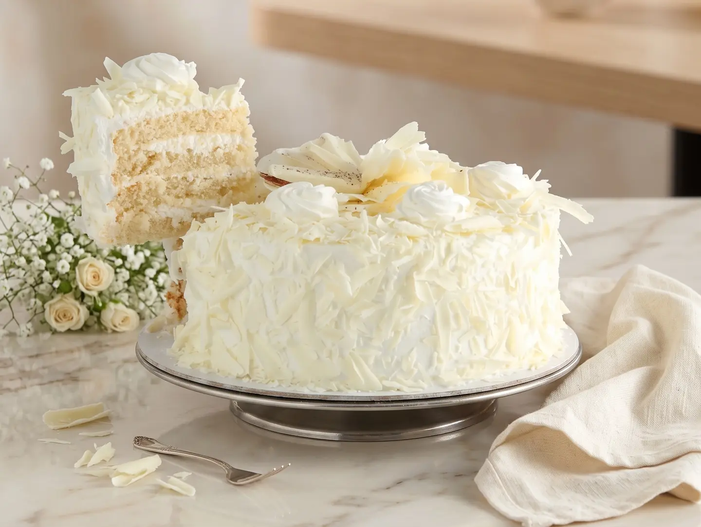 Small White Forest Cake