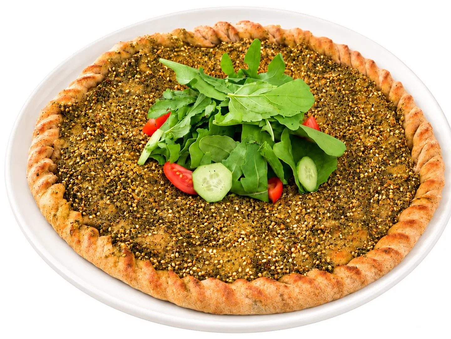 Two Layer Za'atar And Cheese Manakish   With Whole Grain