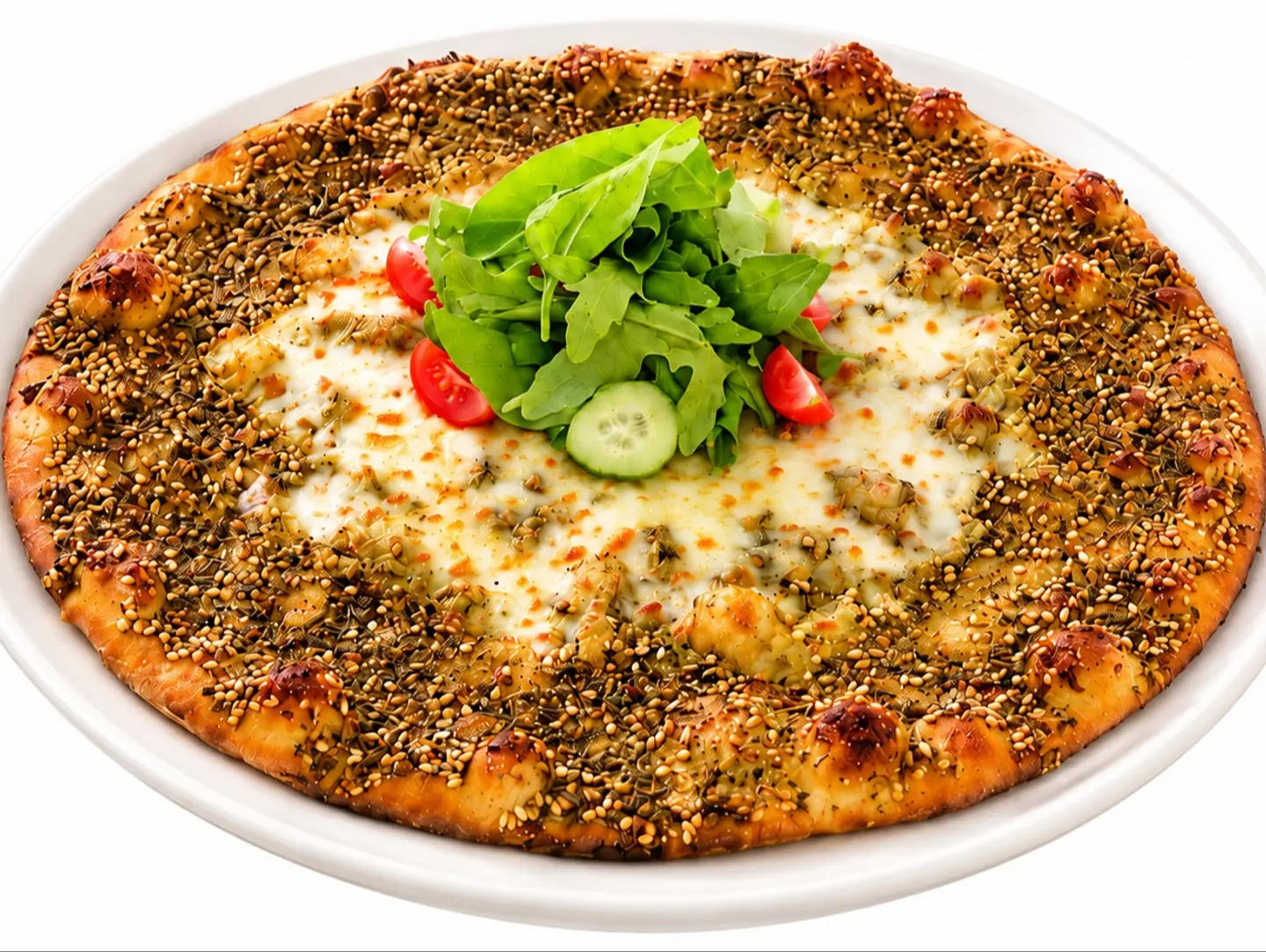 Zaatar And Cheese Manakish   With Whole Grain