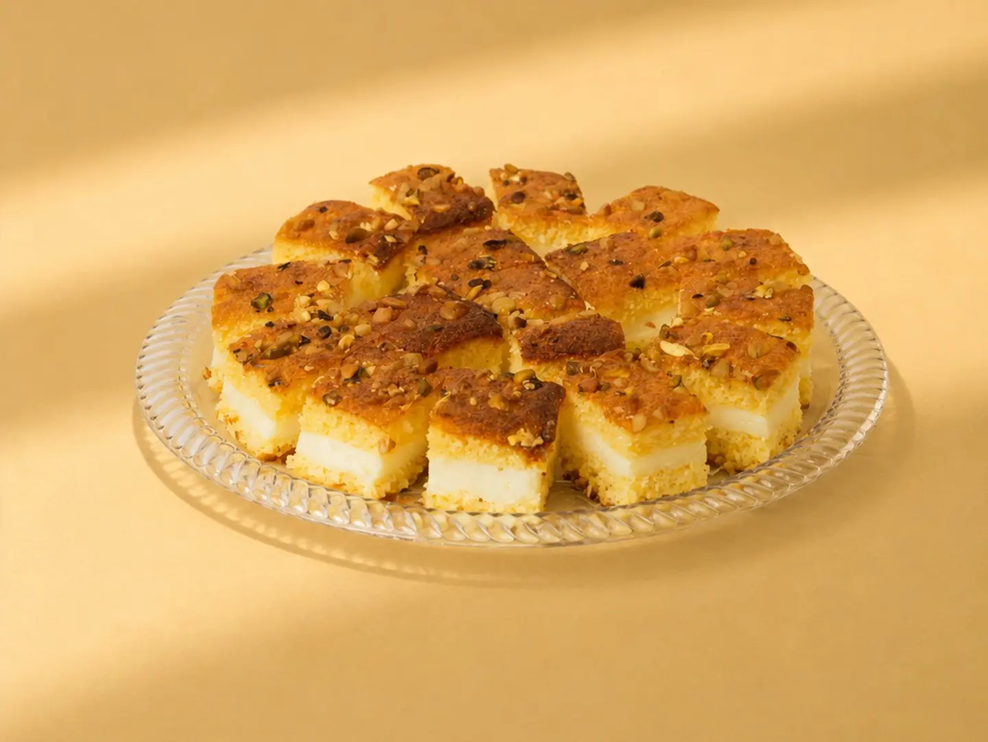 بسبوسة قشطة مكسرات - صغير