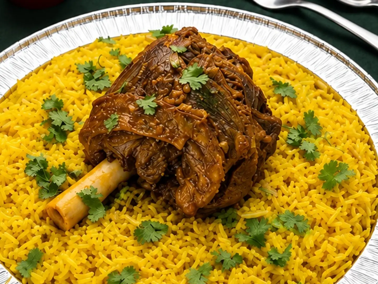موزات لحم غنم مع رز المندي