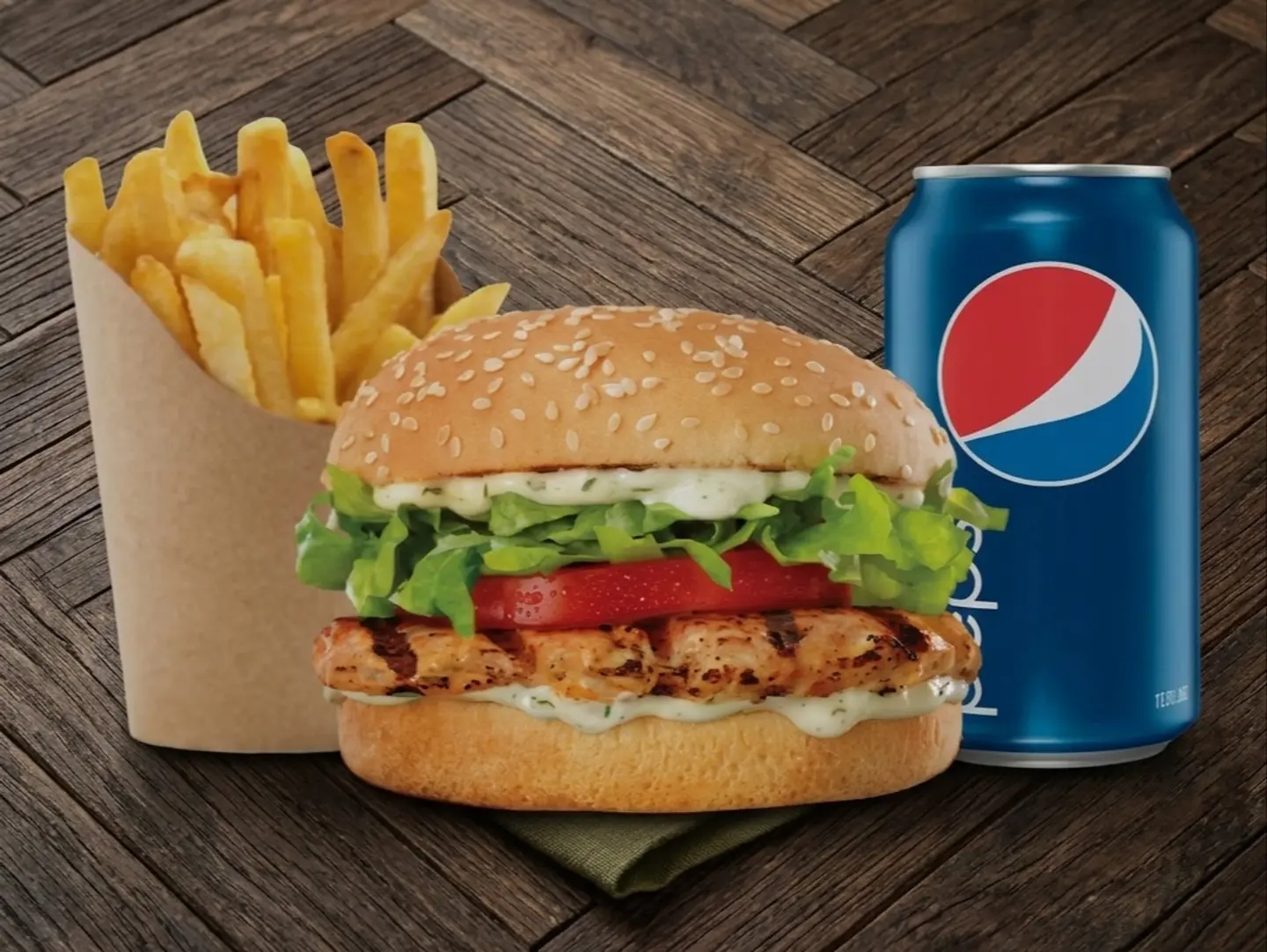 Meal Chicken Burger B.B.Q